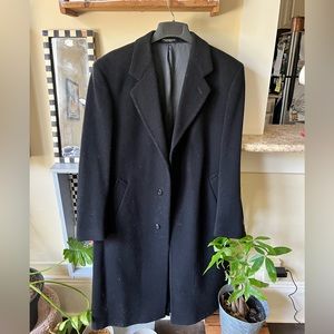 Men’s Silver Cloud Black Cashmere Trenchcoat